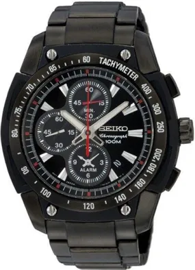 Seiko SNAD49 Men's Black IP Alarm Chronograh Watch