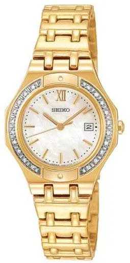 Seiko SXDB34 Women's Slimline Diamond Gold Tone Watch