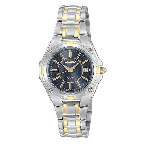 Seiko SXDB46 Women's Two Tone Black Dial Quartz Watch