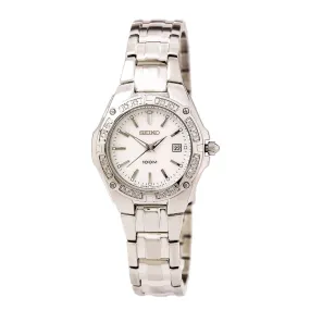 Seiko SXDB51 Women's Stainless Steel White Dial Diamond Watch