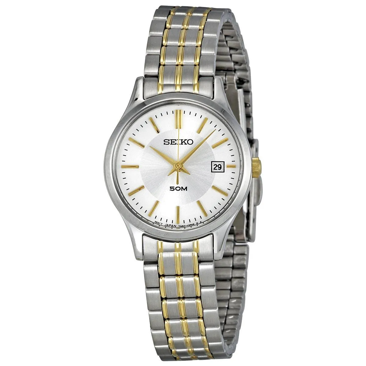 Seiko SXDC39 Women's Dress Silver Tone Dial Quartz Stainless Steel Bracelet Watch