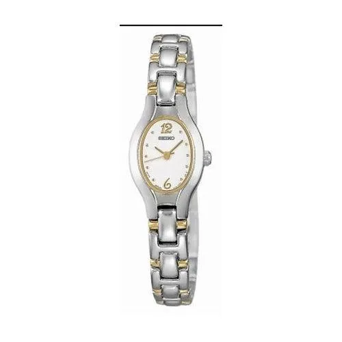 Seiko SXGJ71 Women's White Dial Gold Tone Quartz Watch