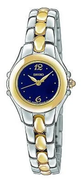 Seiko Women's Two Tone Black Dial Watch SXGN10