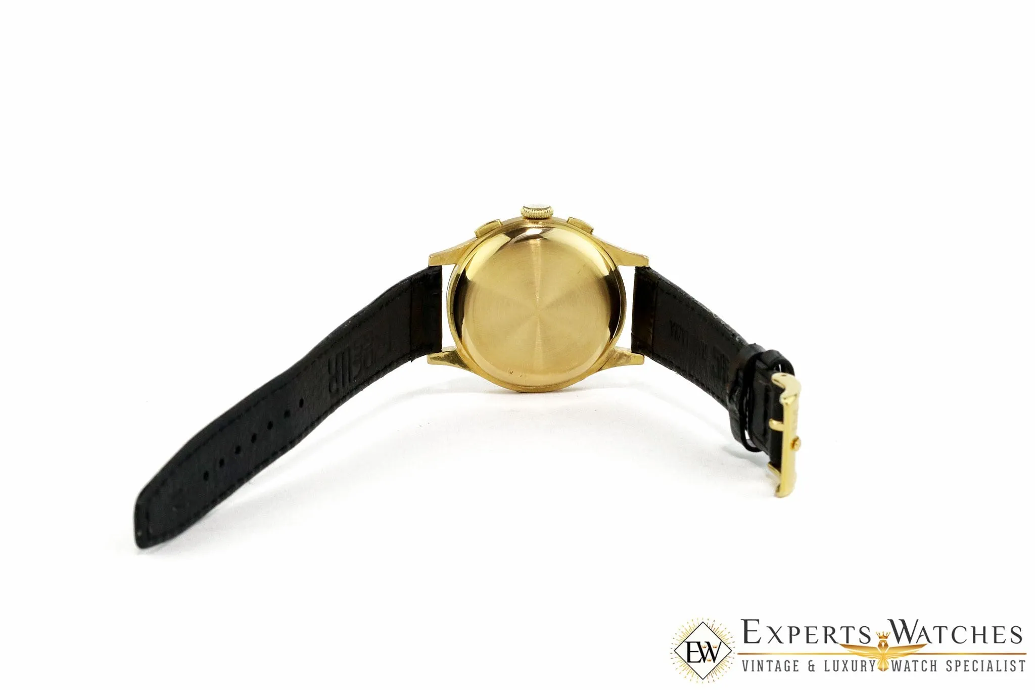 Serviced Vintage 1947 Heuer 2558 18K Gold Dato Compax DATORA Valjoux 72C
