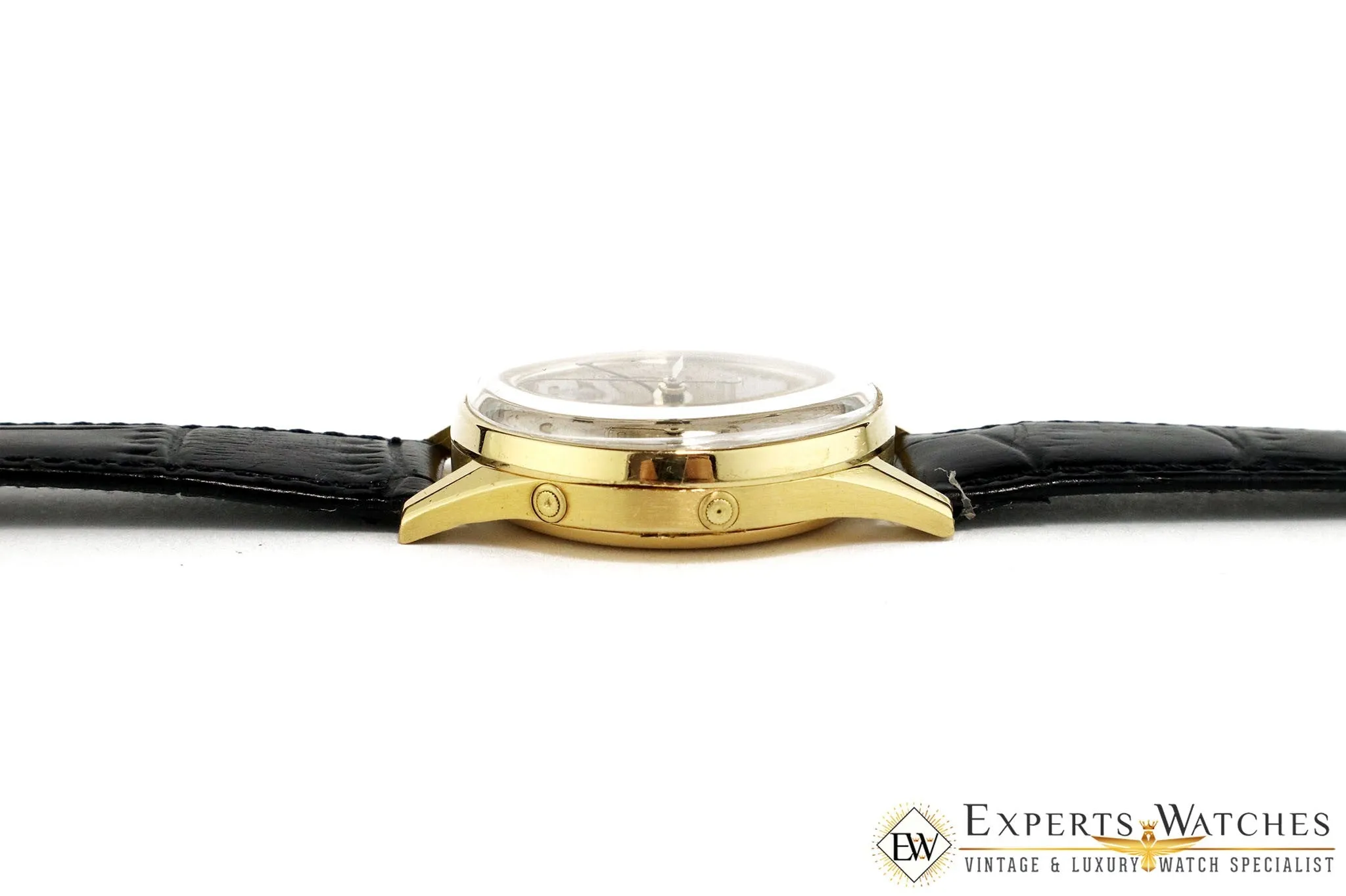 Serviced Vintage 1947 Heuer 2558 18K Gold Dato Compax DATORA Valjoux 72C