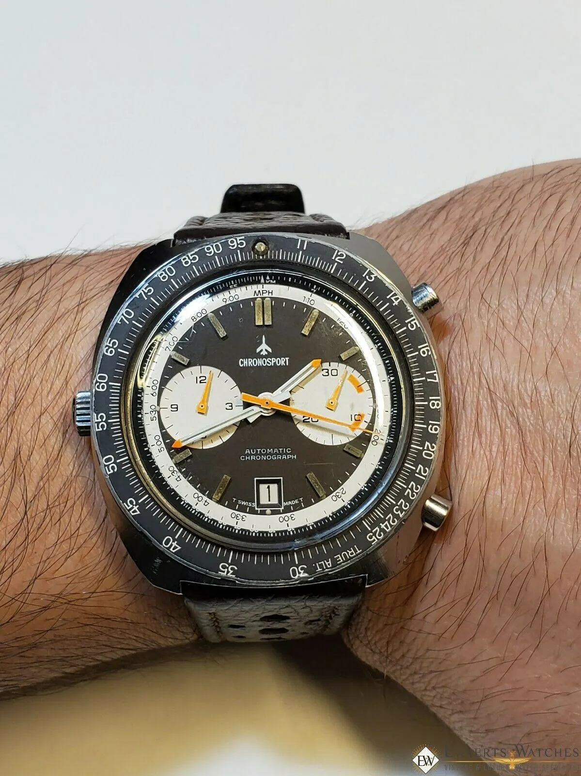 Serviced Vintage ChronoSport Chronograph Automatic Calibre 12 11 Orange Autavias
