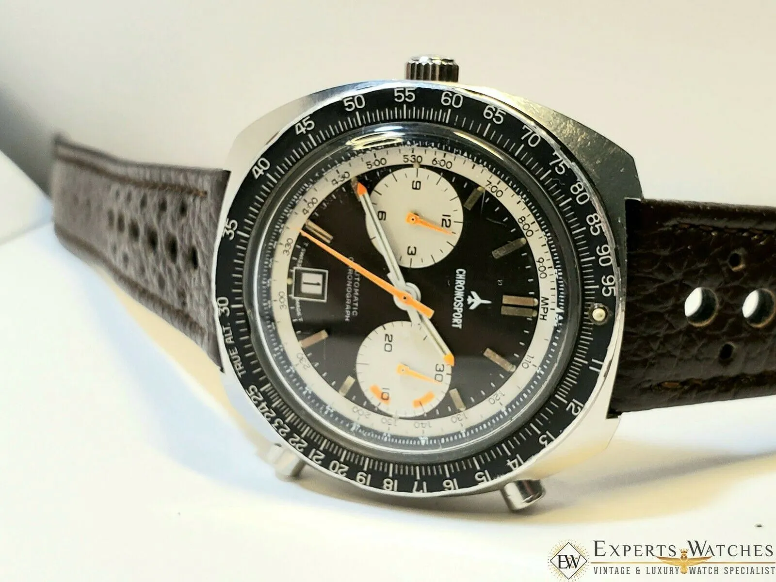 Serviced Vintage ChronoSport Chronograph Automatic Calibre 12 11 Orange Autavias