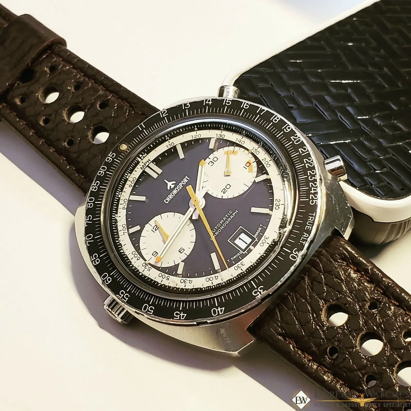 Serviced Vintage ChronoSport Chronograph Automatic Calibre 12 11 Orange Autavias