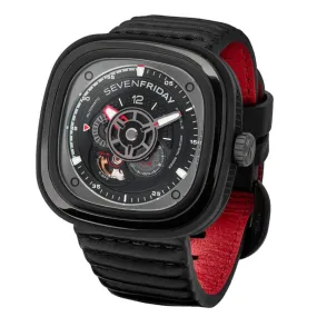 SevenFriday Men's Automatic Watch - Racer III Power Reserve Sport Leather Strap | P3C-02