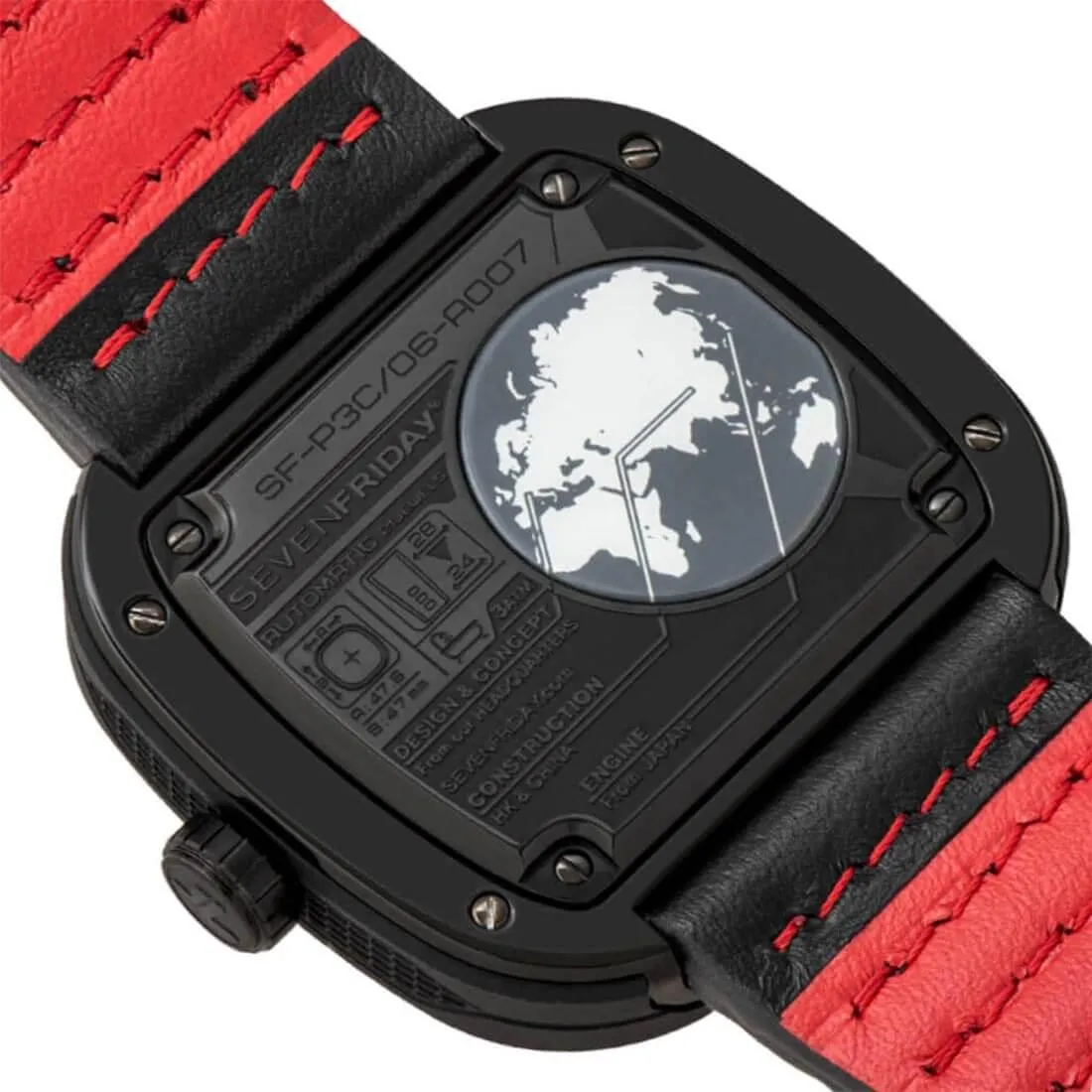 SevenFriday Men's Automatic Watch - Racer III Power Reserve Sport Leather Strap | P3C-02