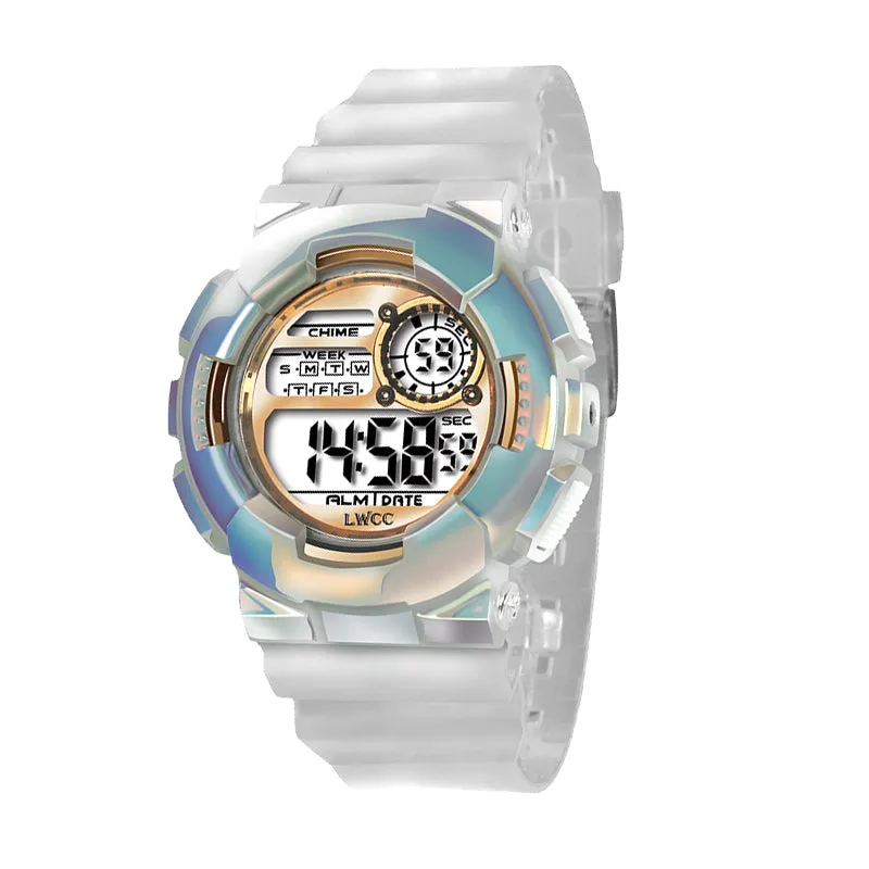 Sidiou Group Fashion Multifunction LED Digital Watch For Women Waterproof Casual Sports Watches Ladies Transparent Electronic Wristwatch