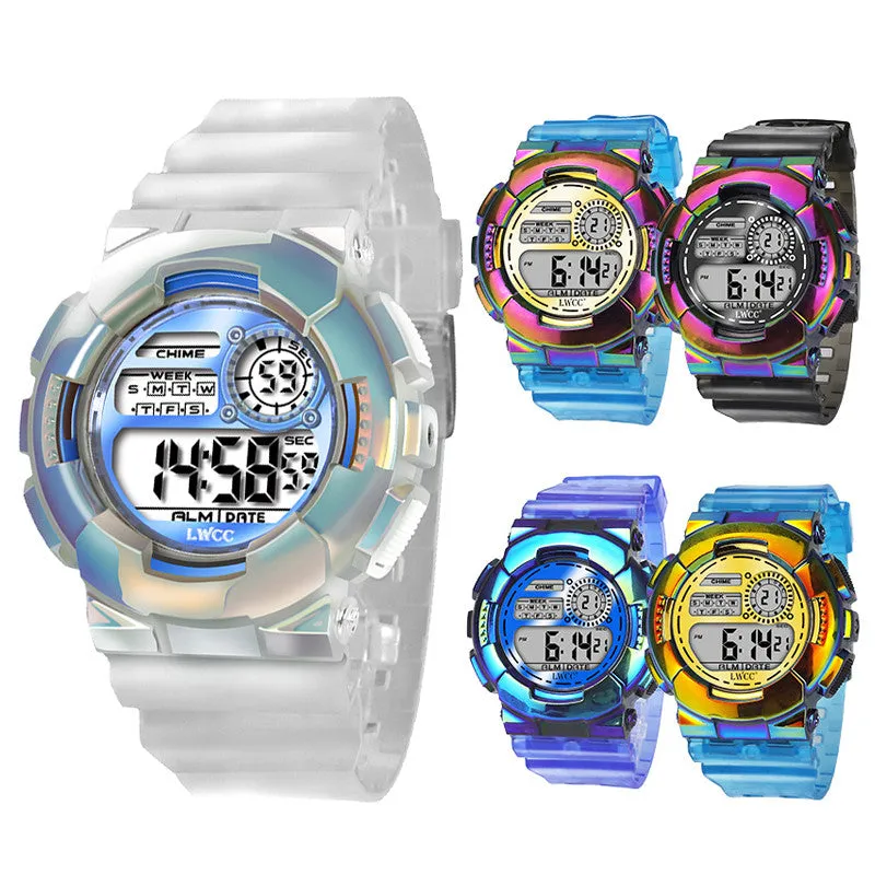 Sidiou Group Fashion Multifunction LED Digital Watch For Women Waterproof Casual Sports Watches Ladies Transparent Electronic Wristwatch