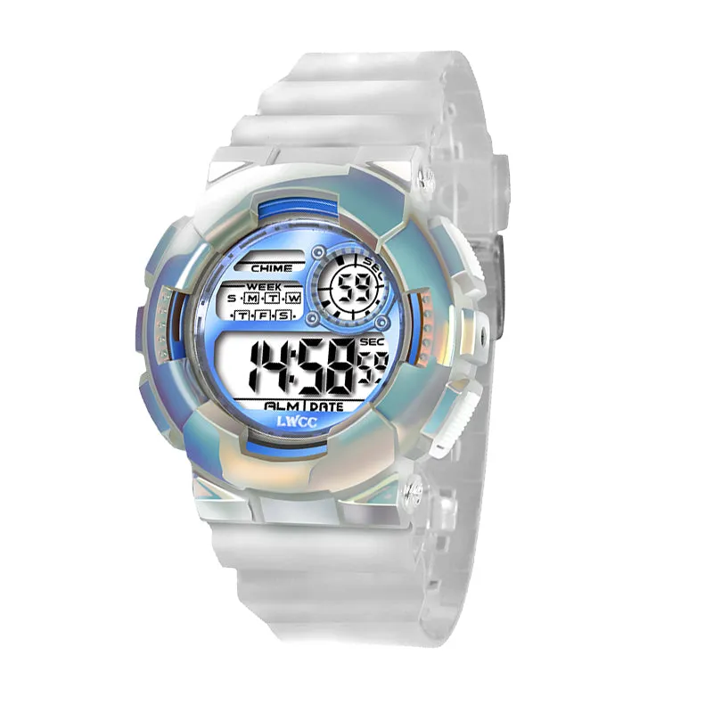 Sidiou Group Fashion Multifunction LED Digital Watch For Women Waterproof Casual Sports Watches Ladies Transparent Electronic Wristwatch