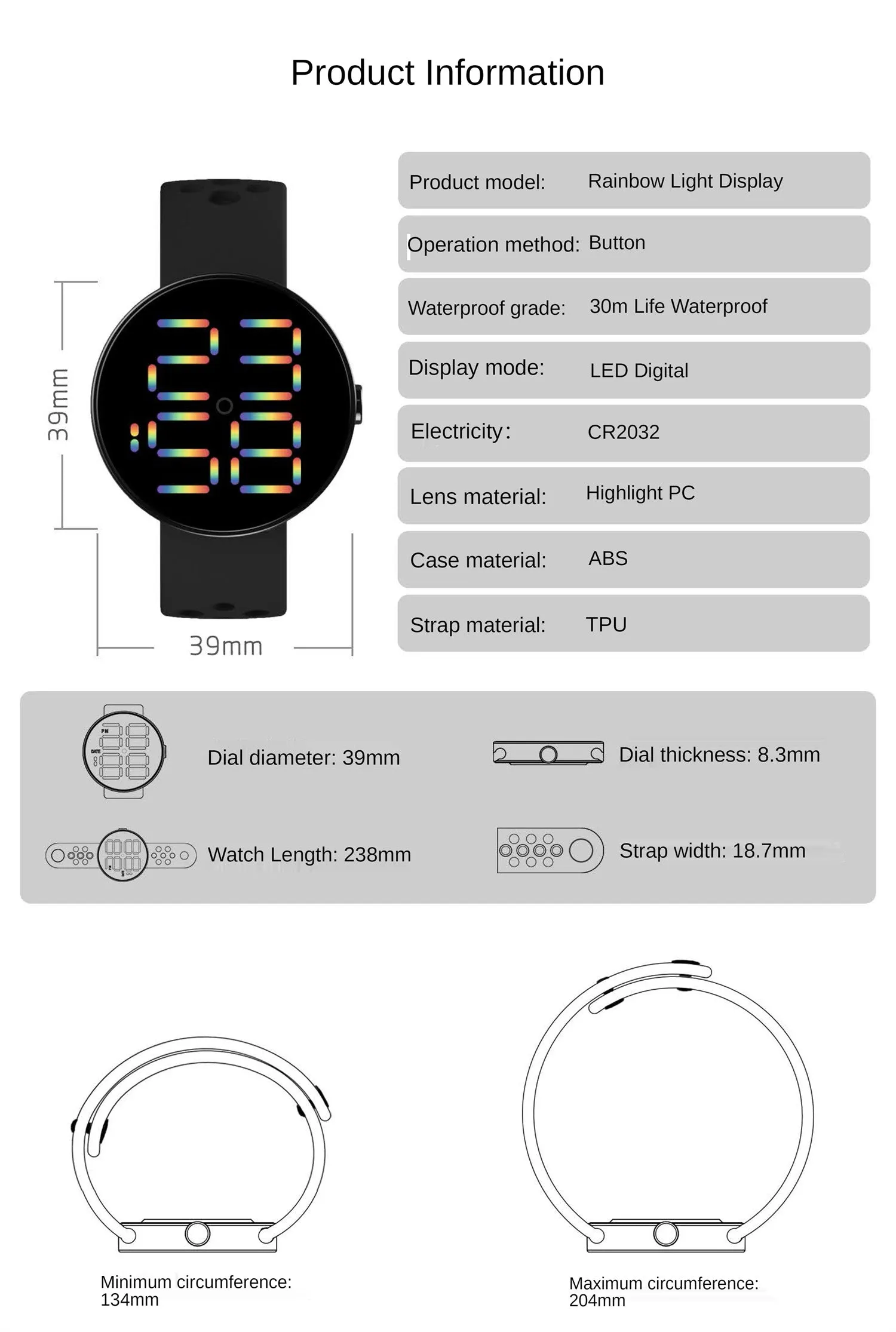Sidiou Group New Fashion LED Digital Watch For Women Round Dial Sports Electronic Wrist Watch Waterproof Breathable Silicone Watches