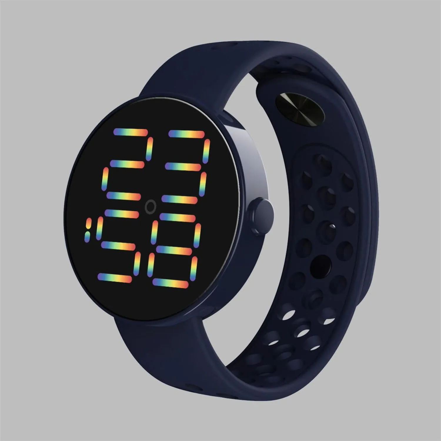 Sidiou Group New Fashion LED Digital Watch For Women Round Dial Sports Electronic Wrist Watch Waterproof Breathable Silicone Watches