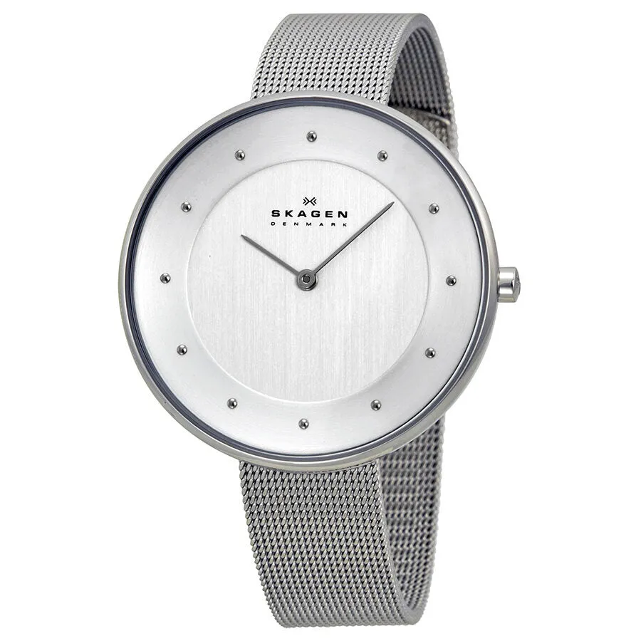 Skagen Gitte White Dial Stainless Steel Mesh Ladies Watch SKW2140