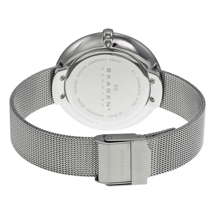 Skagen Gitte White Dial Stainless Steel Mesh Ladies Watch SKW2140