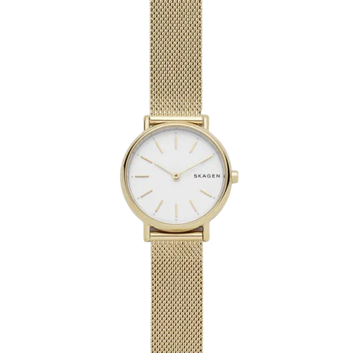 Skagen Signatur Slim Gold-Tone Steel-Mesh Watch SKW2693