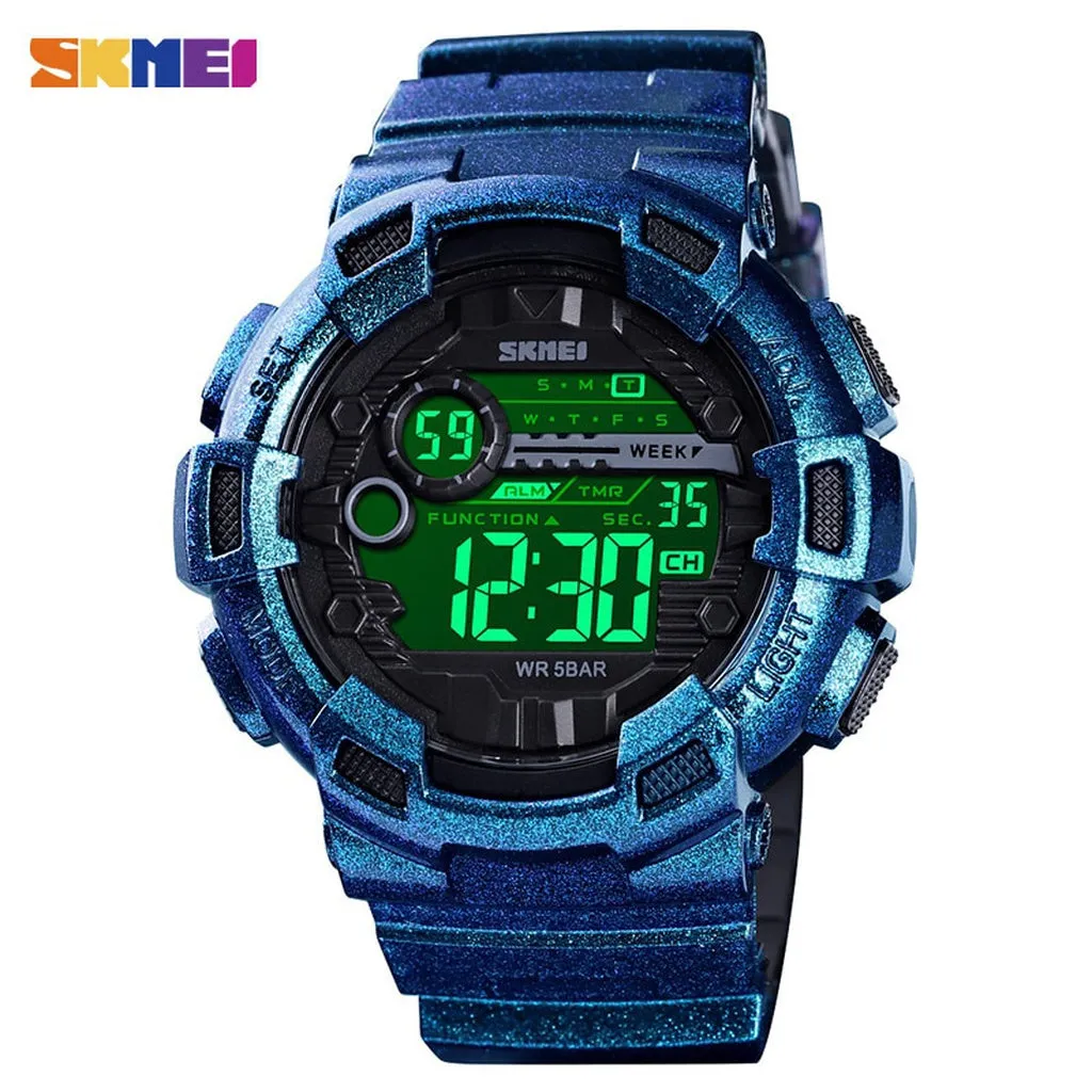 SKMEI Outdoor Sport Watch Men Multifunction 5Bar Waterproof PU Strap LED Display Watches Chrono Digital Watch Reloj Hombre 1243