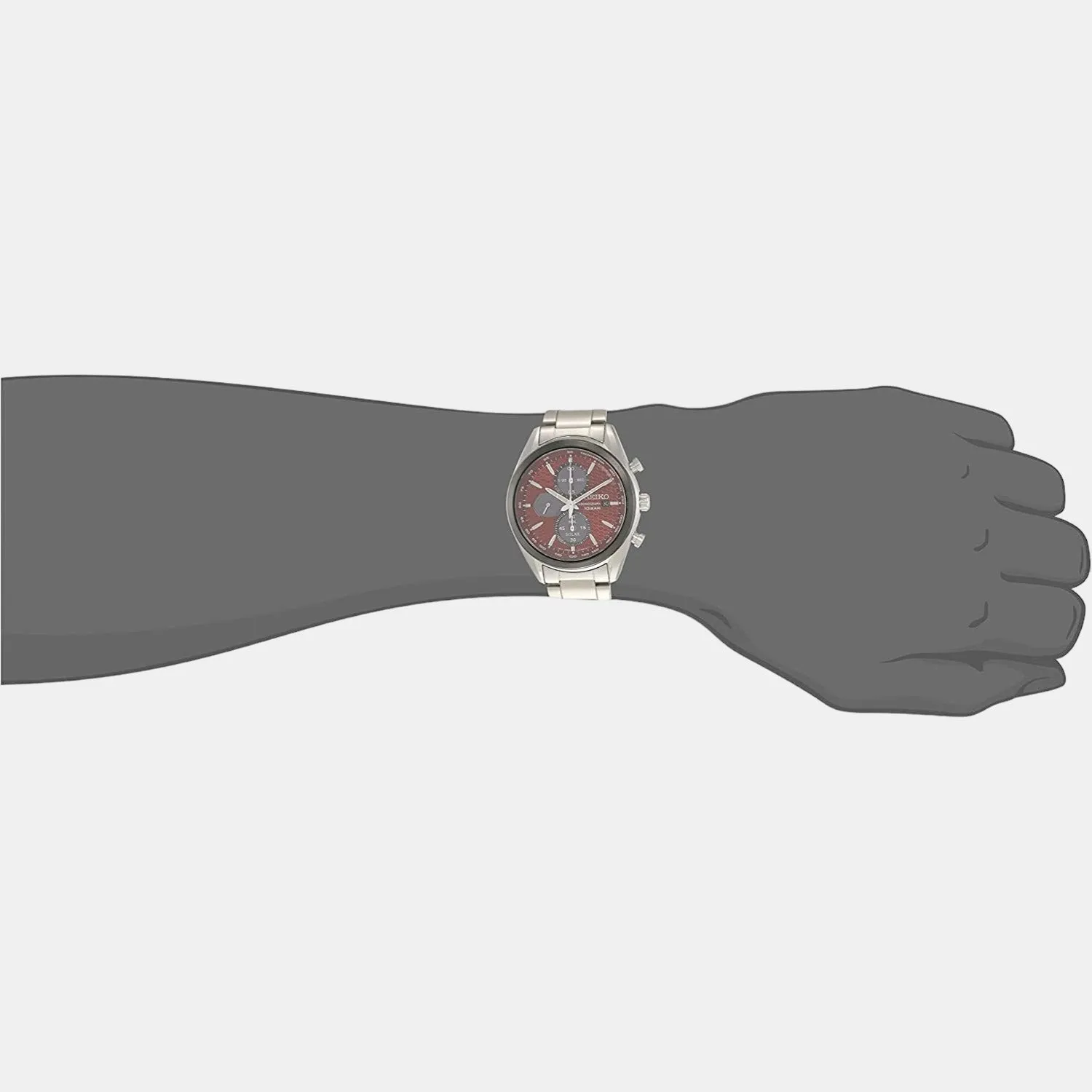 Solar Men's Brown Stainless Steel Chronograph Watch SSC771P1