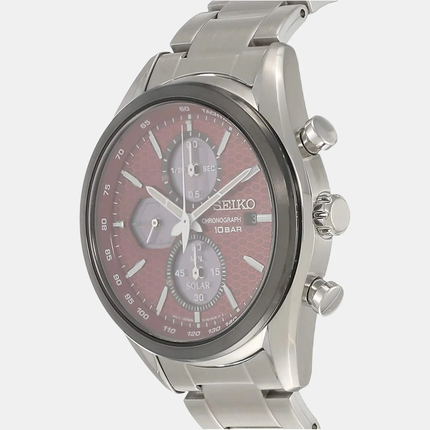 Solar Men's Brown Stainless Steel Chronograph Watch SSC771P1