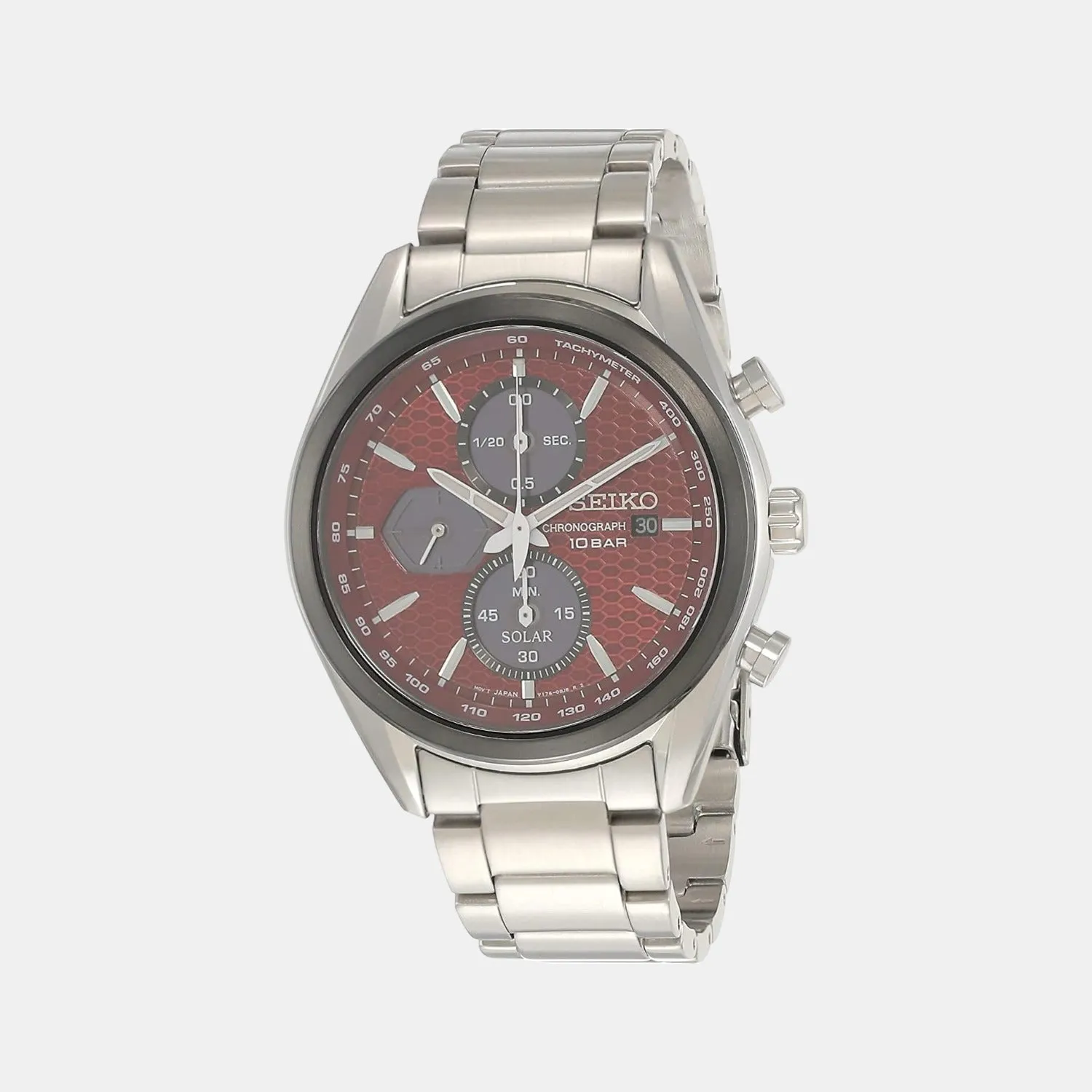 Solar Men's Brown Stainless Steel Chronograph Watch SSC771P1