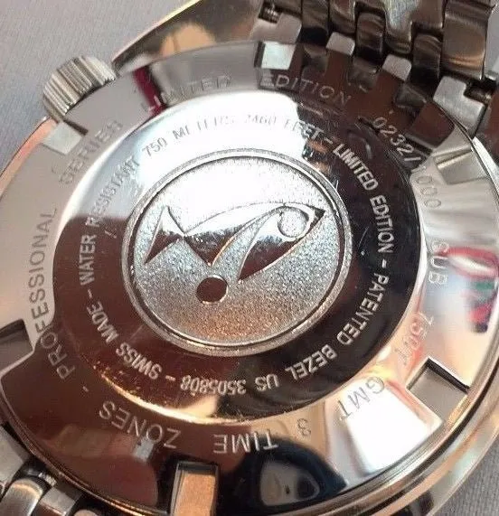 Sold!!! Doxa Sub 750 GMT Sharkhunter Diving Watch Limited Edition Black Dial Extra Strap