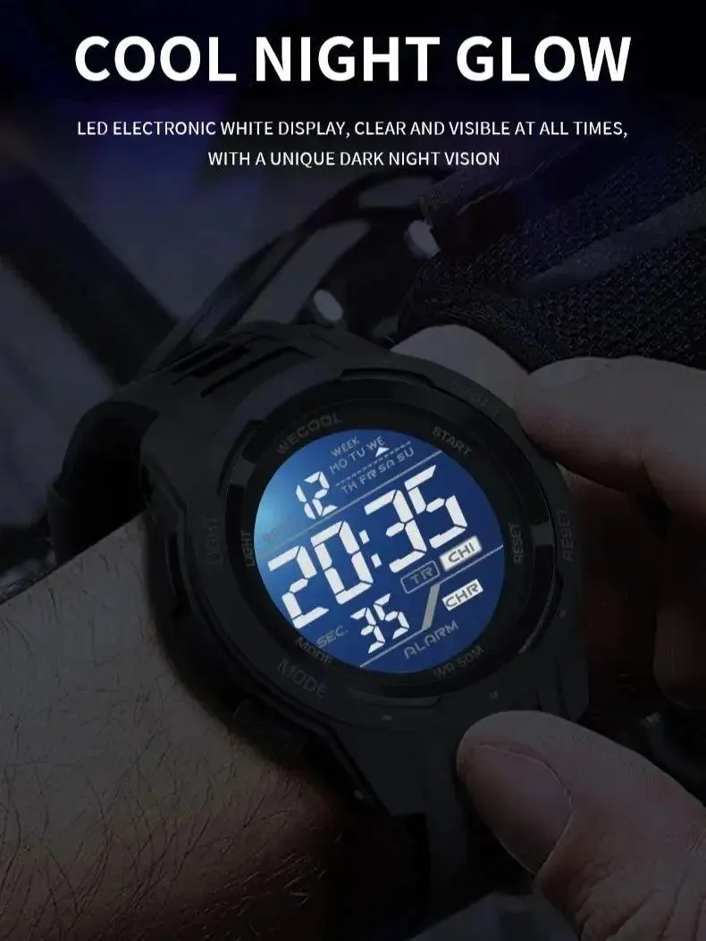 Sport Digitaluhr – 50M Wasserdichte Multifunktionsuhr mit LED