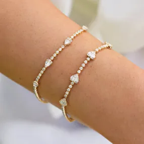 Station Shape Baguette Diamond Bracelet