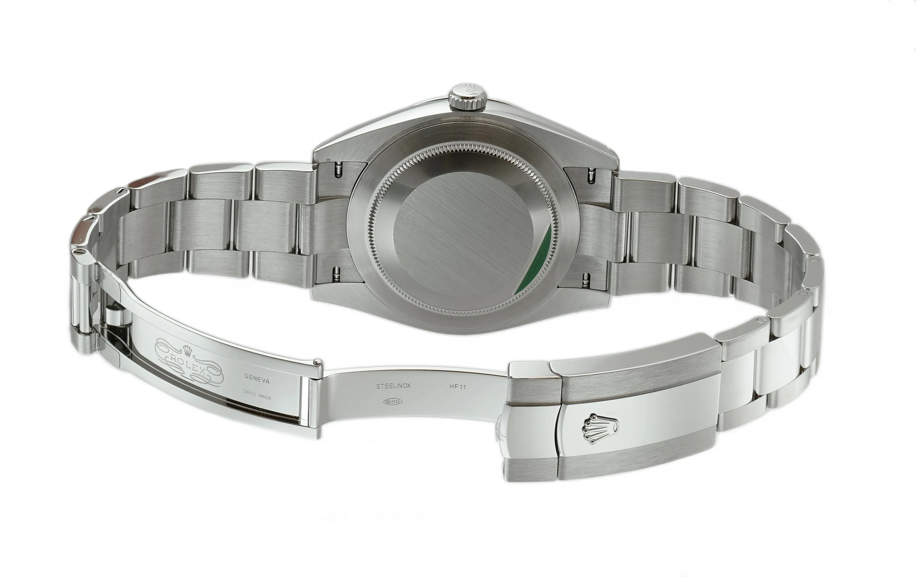 Steel Rhodium Diamond Dial Fluted Bezel Oyster Bracelet 41mm