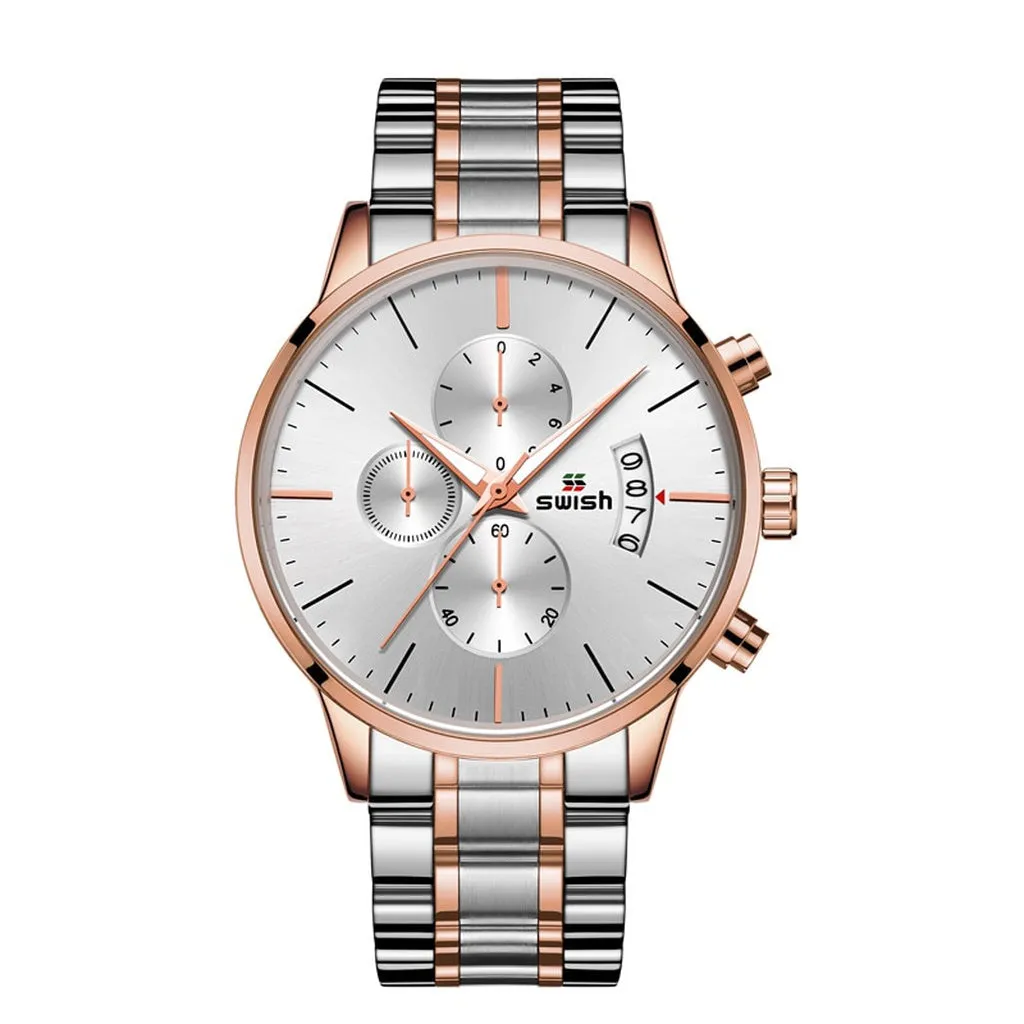 SWISH Men Watch 2022 Waterproof Stainless Steel Sport Quartz Clock Men's Watches Top Brand Luxury Man Wristwatch