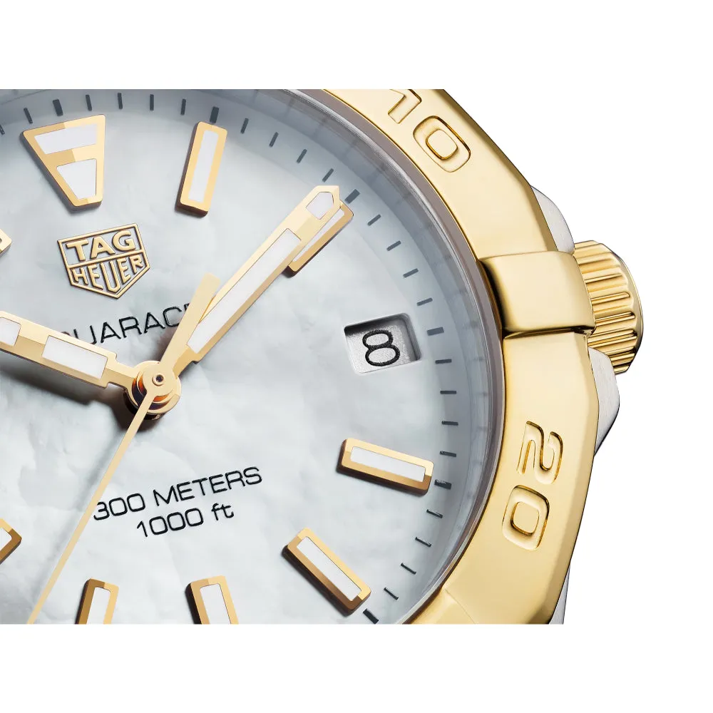 Tag Heuer Ladies 32mm Two-Tone Aquaracer, Mother of Pearl Dial