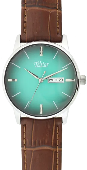 Telstar M1071 LSN gradient green quartz strap watch 34277