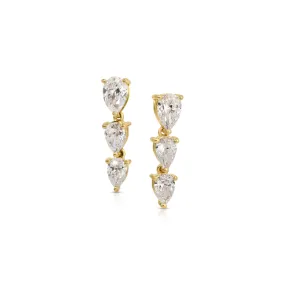 TRE GRADUATED PEAR DIAMOND DROP EARRINGS