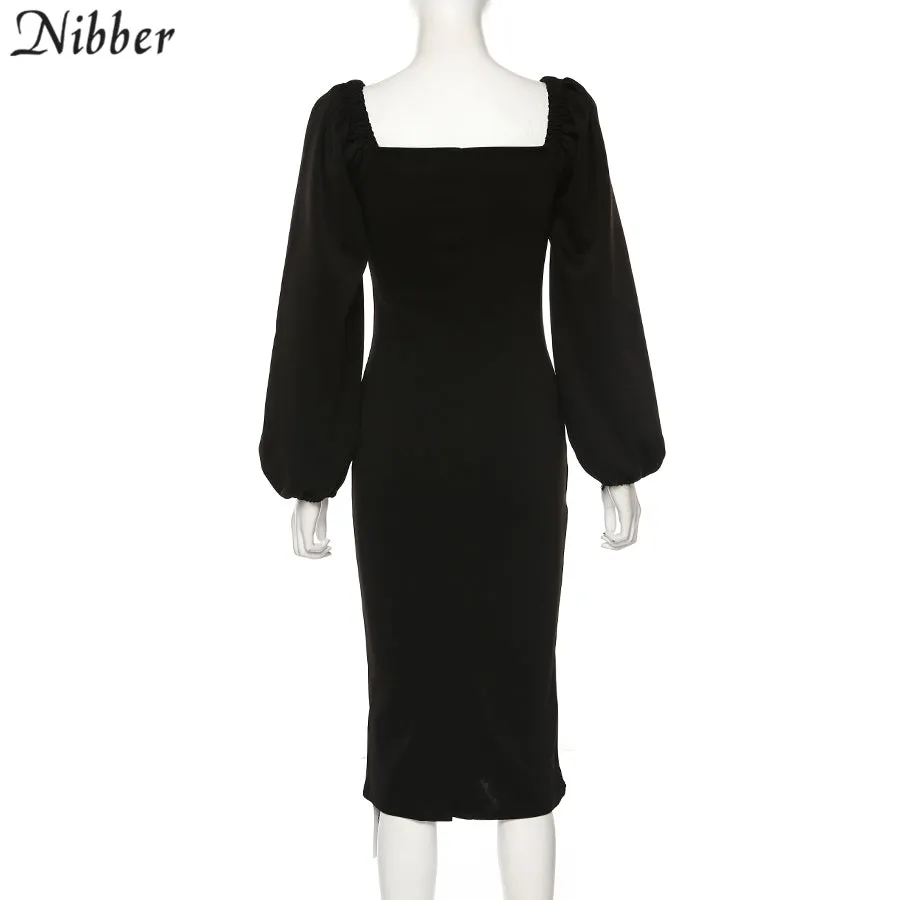 V Neck off shoulder Elegant midi dress