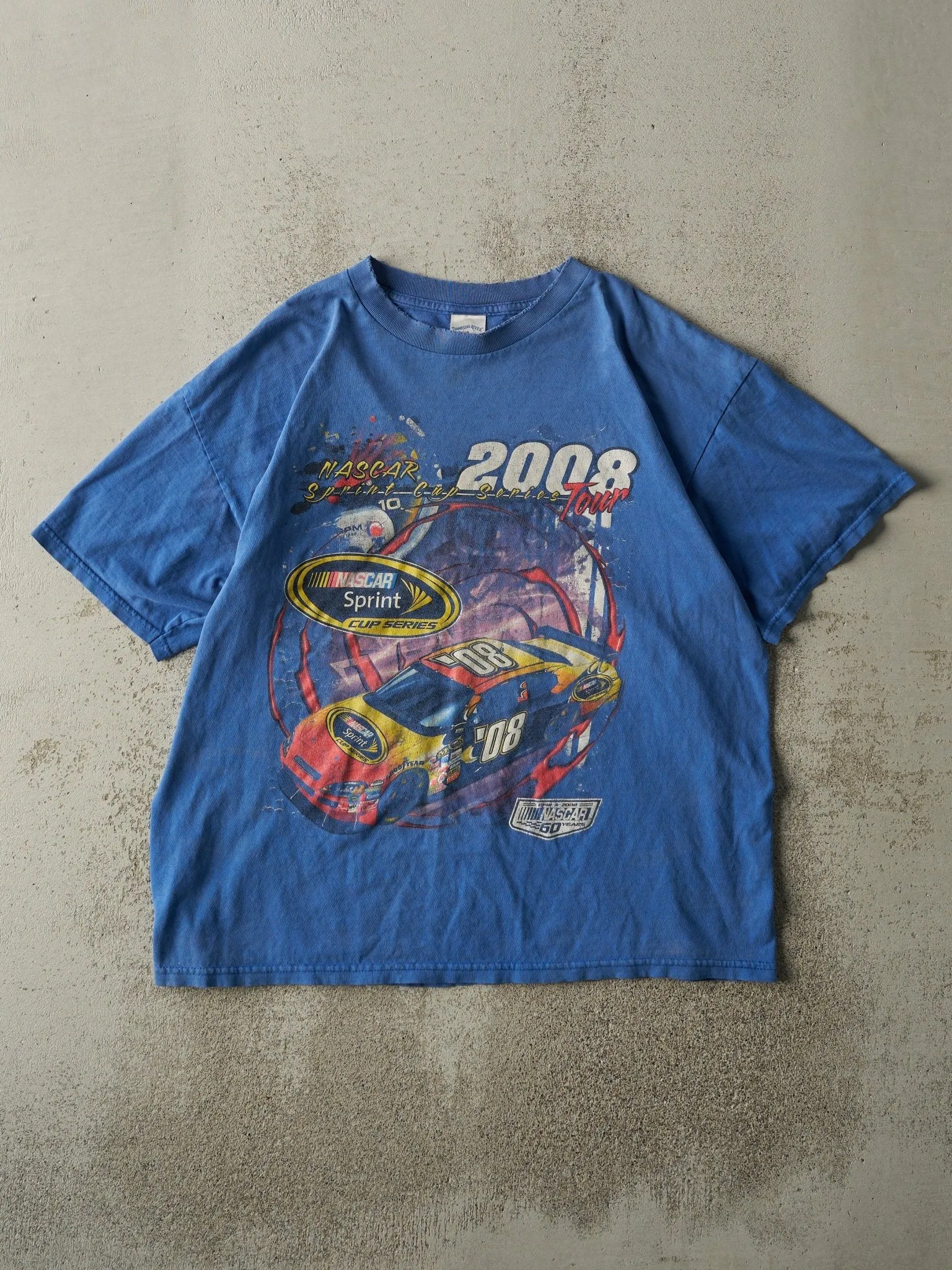 Vintage 08' Faded Blue Nascar Sprint Cup Series Tee (M)