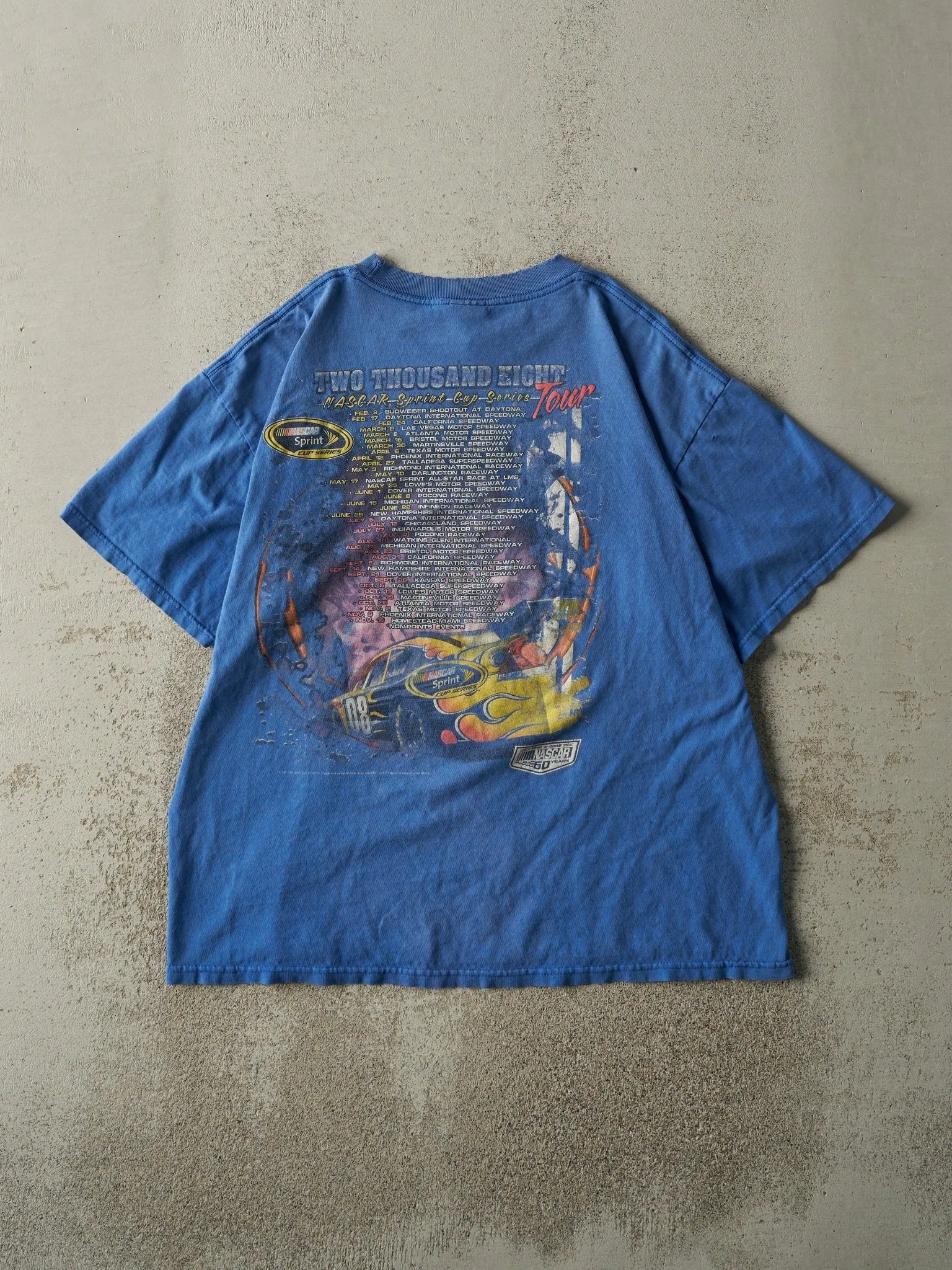 Vintage 08' Faded Blue Nascar Sprint Cup Series Tee (M)