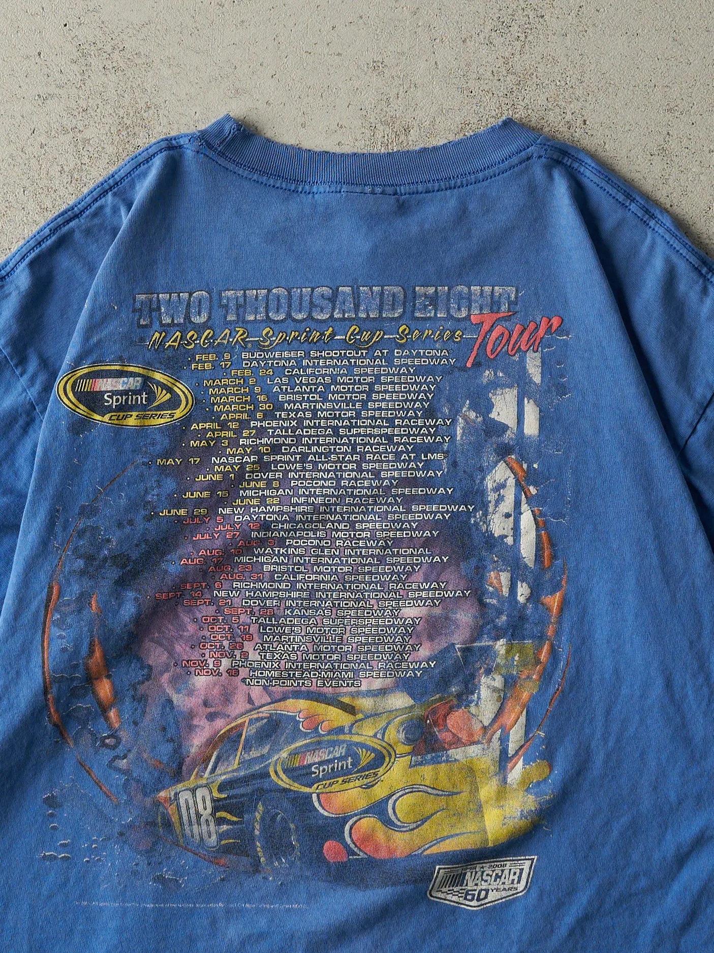 Vintage 08' Faded Blue Nascar Sprint Cup Series Tee (M)
