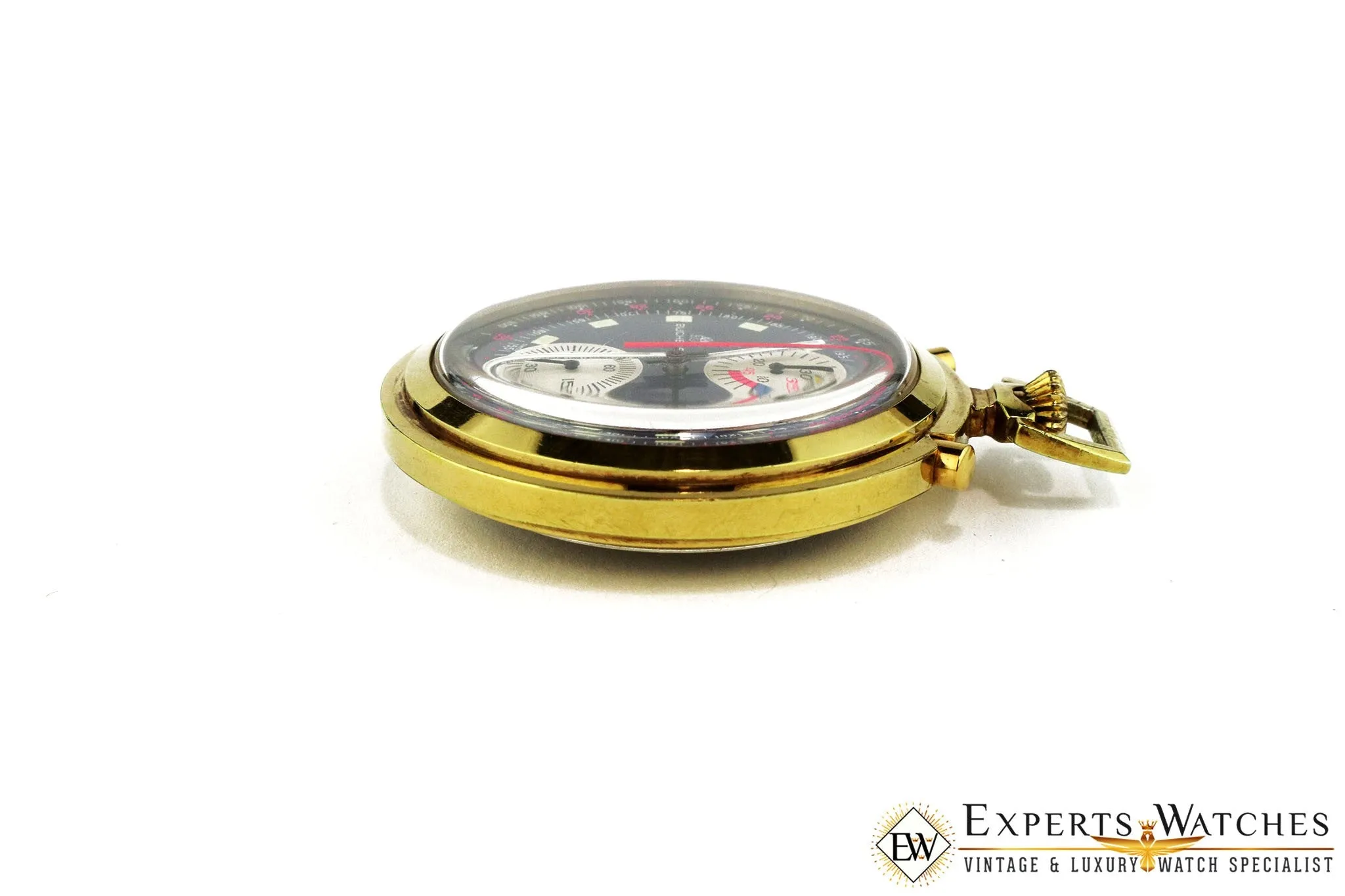 Vintage 1970s Bucherer Chronograph Panda Pocket Watch Regatta Doctor Soccer CPO