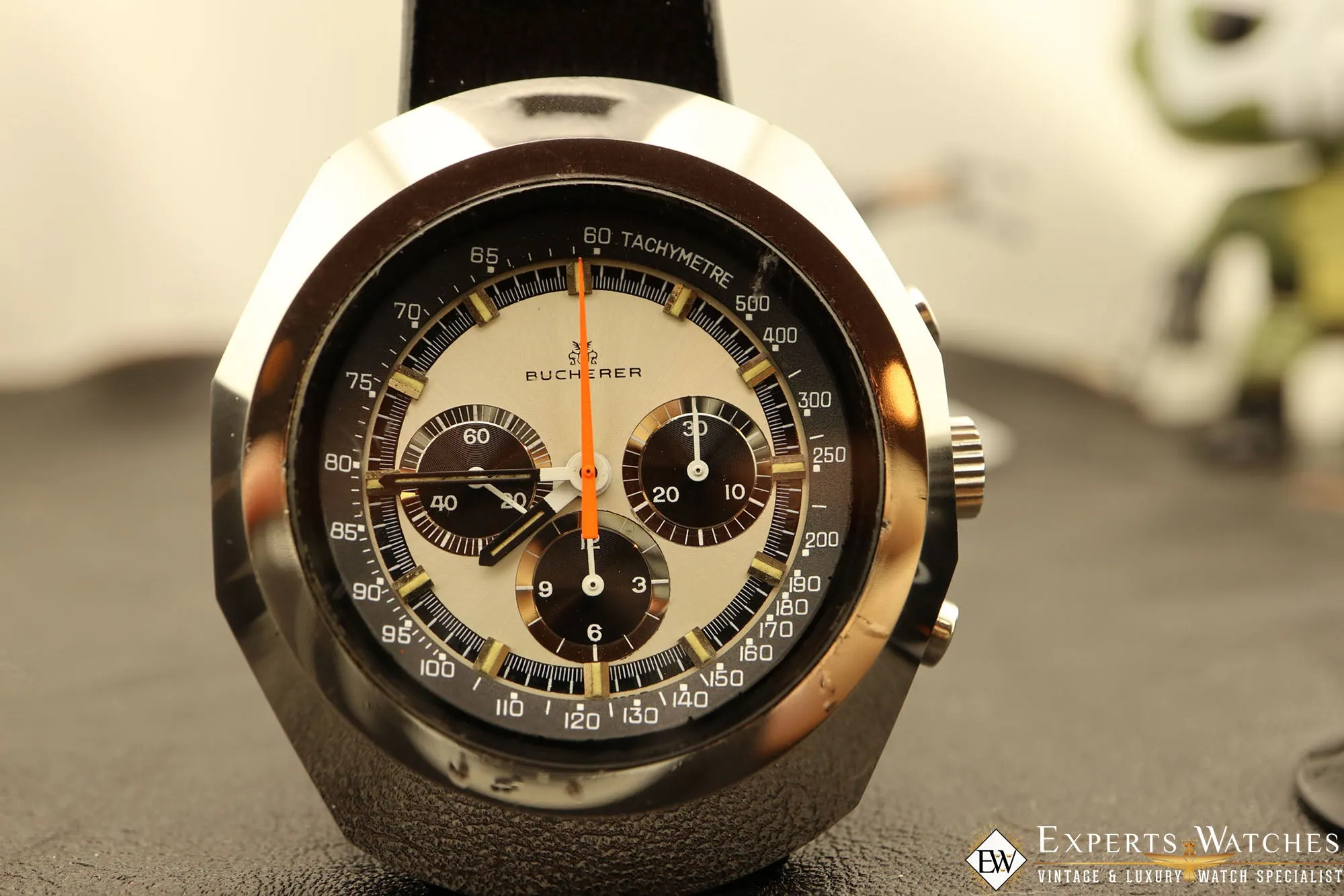 Vintage BUCHERER Chronograph Anakin Skywalker PANDA CAL.1873 861 TUGSTEN Watch