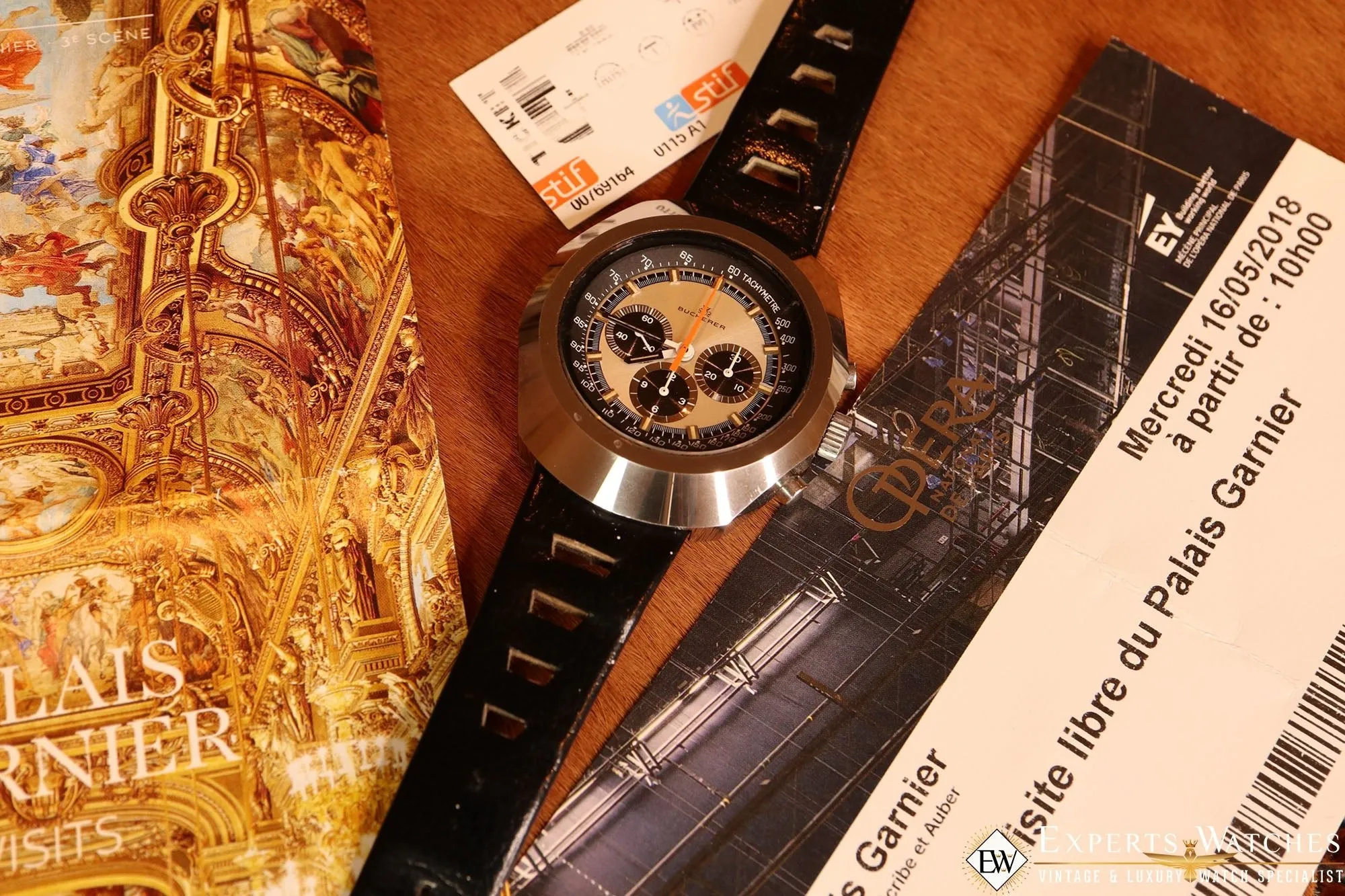 Vintage BUCHERER Chronograph Anakin Skywalker PANDA CAL.1873 861 TUGSTEN Watch