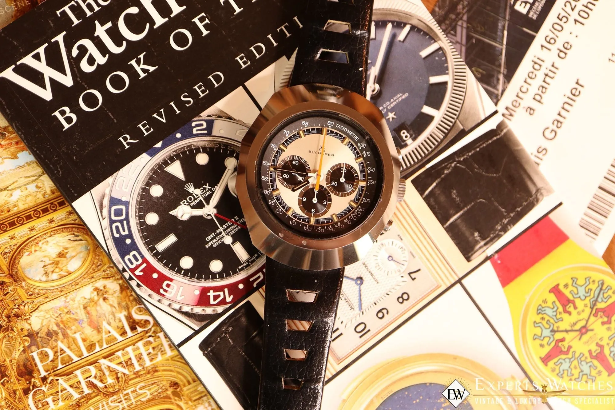 Vintage BUCHERER Chronograph Anakin Skywalker PANDA CAL.1873 861 TUGSTEN Watch