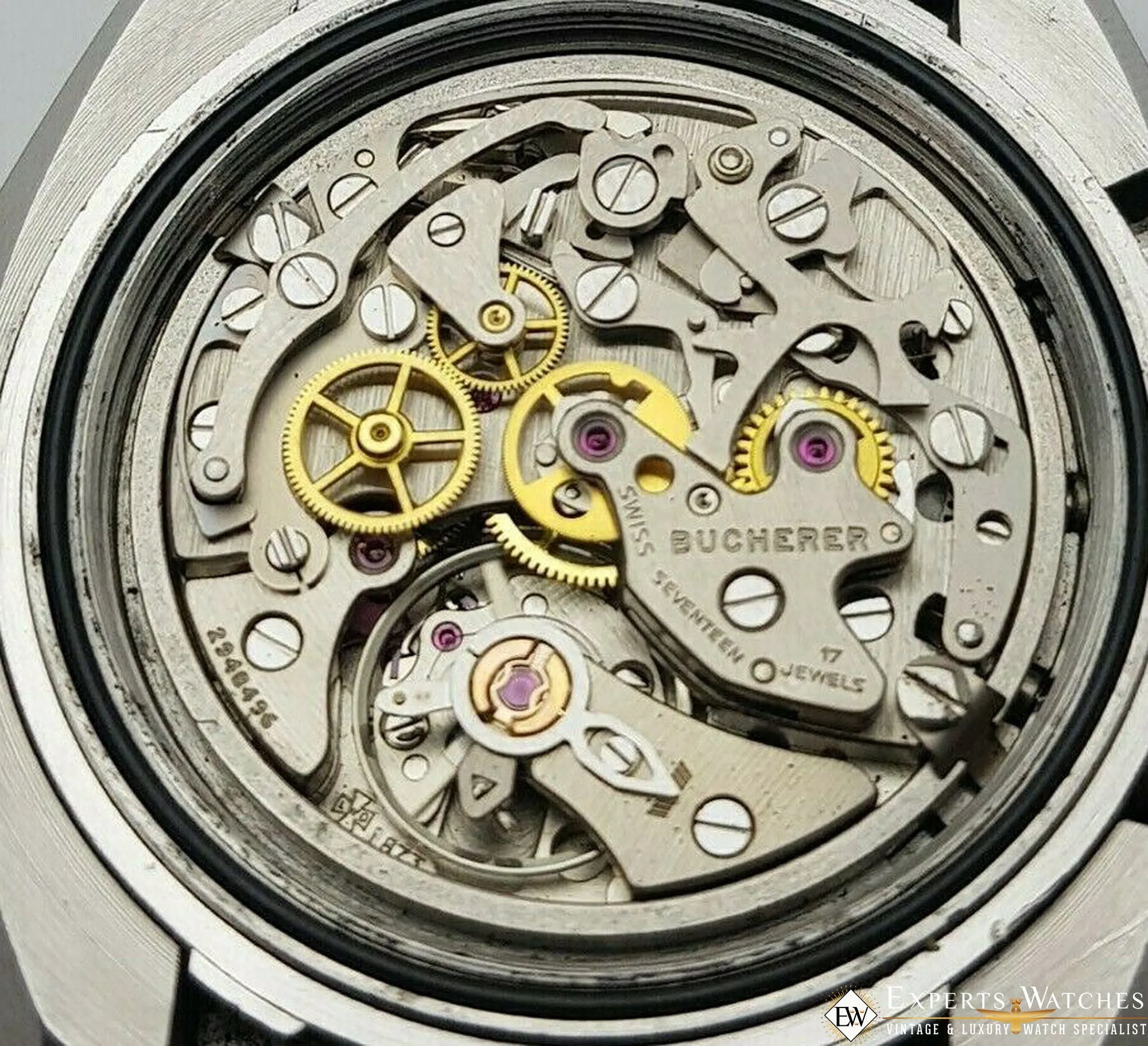 Vintage BUCHERER Chronograph Anakin Skywalker PANDA CAL.1873 861 TUGSTEN Watch