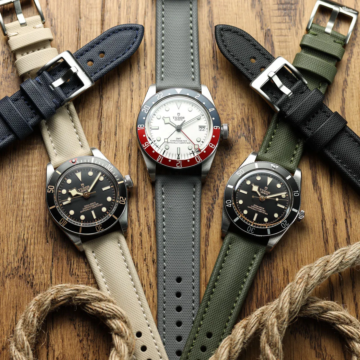 WatchGecko Atlas Sailcloth Watch Strap - Black
