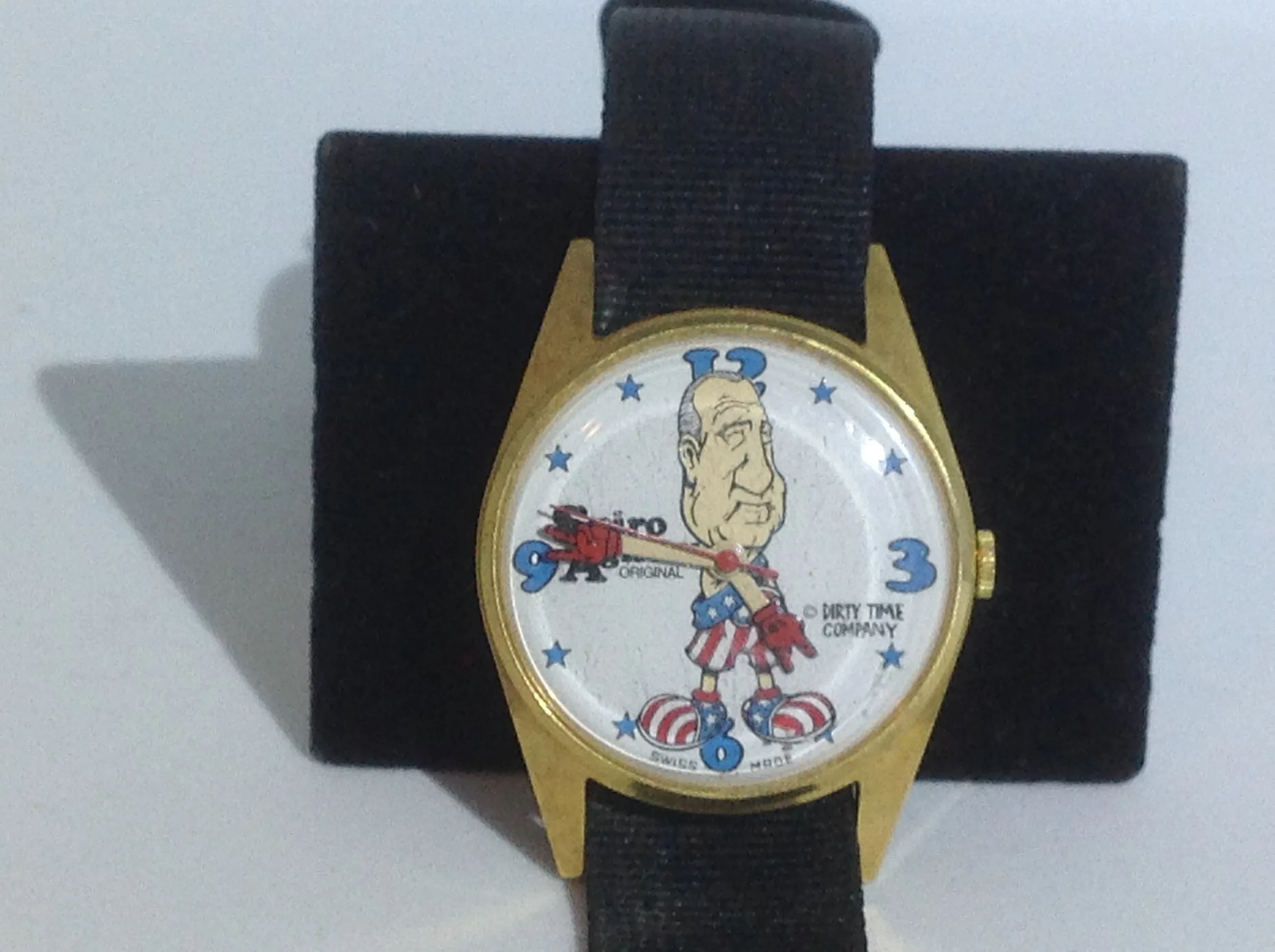 Wind-Up Mechanical Spiro Agnew Watch! Works Perfectly and Keeps Perfect Time! Retired! Rare! Hard To Find!
