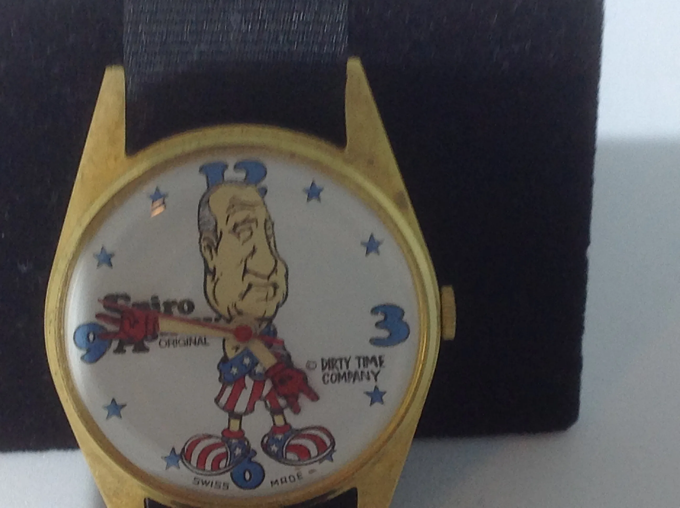 Wind-Up Mechanical Spiro Agnew Watch! Works Perfectly and Keeps Perfect Time! Retired! Rare! Hard To Find!