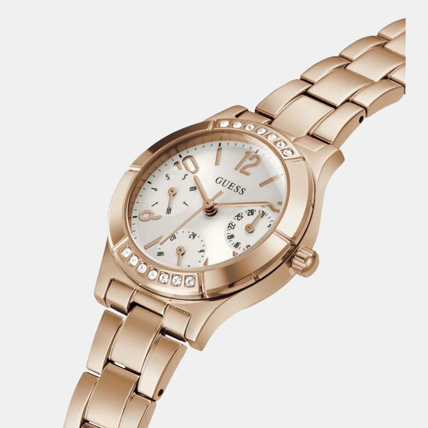 Women Rose Gold Stainless Steel Chronograph Watch GW0413L3