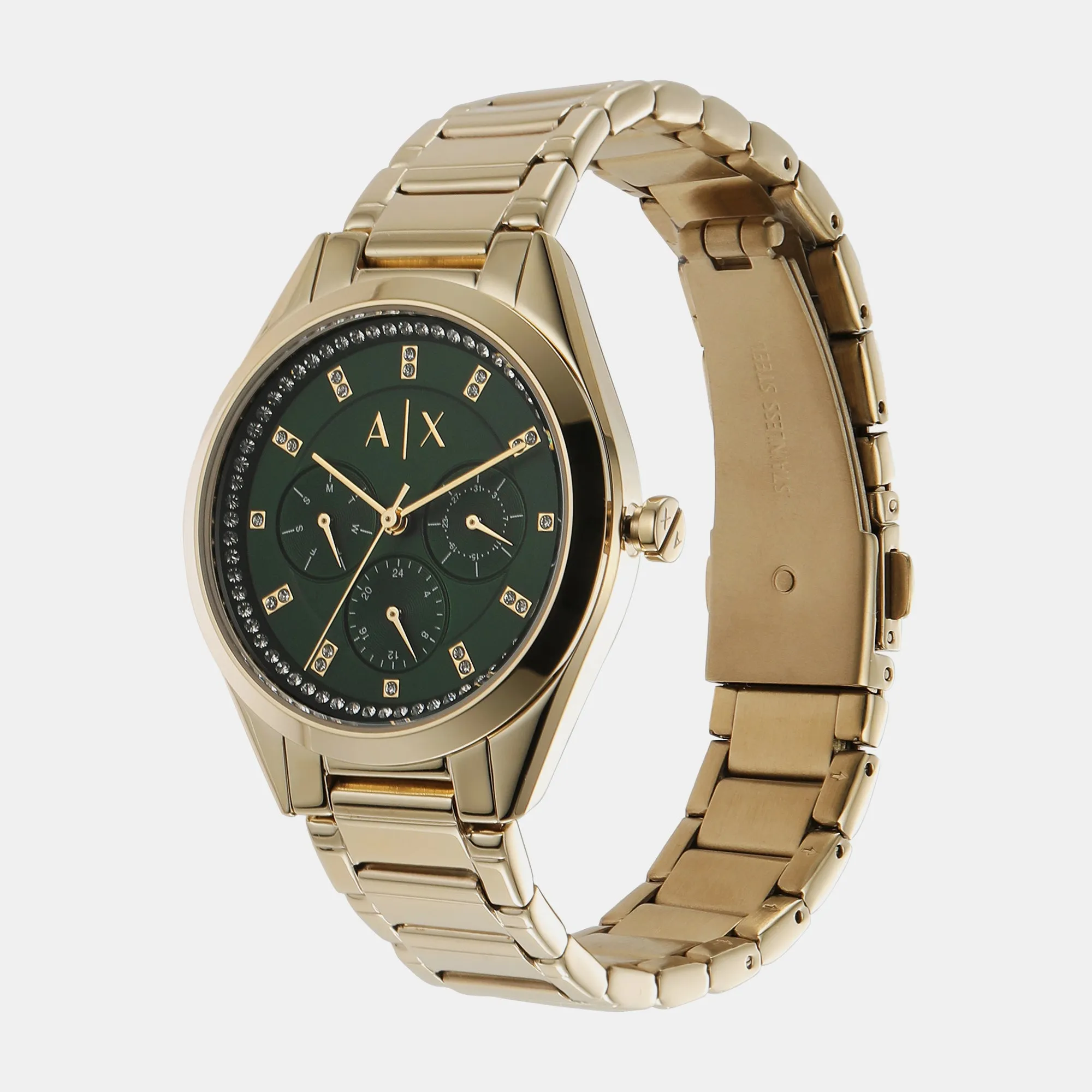 Women's Green Chronograph Stainless Steel Watch AX5661