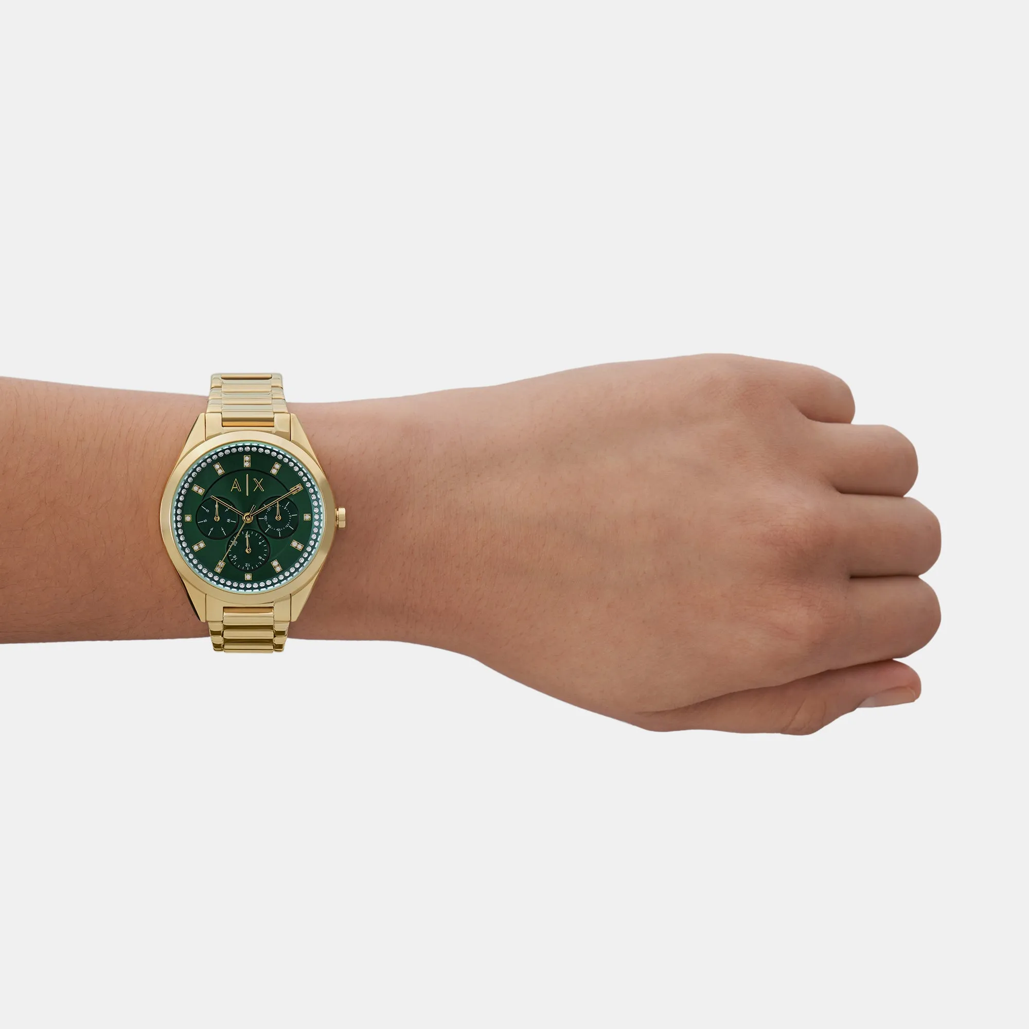 Women's Green Chronograph Stainless Steel Watch AX5661