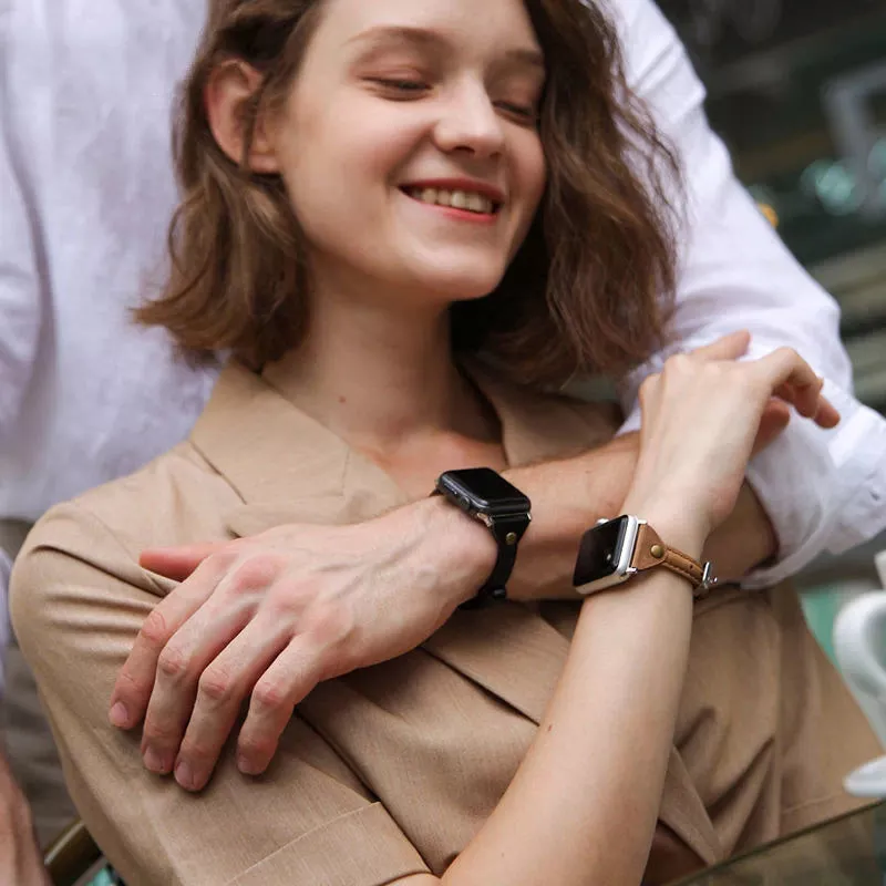 Women's Slim Classic Leather Apple Watch Band